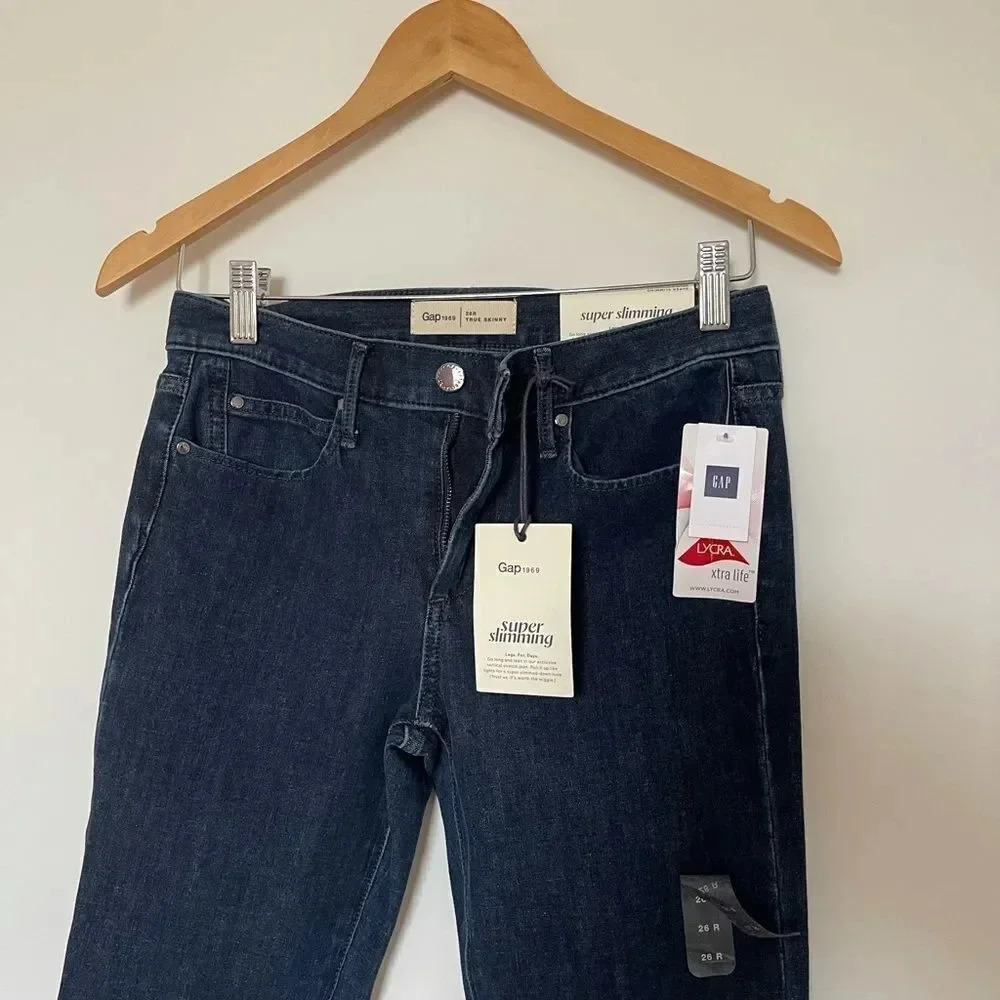 Gap Lycra Xtra Life Super Slim Jeans Pants 26 size NWT